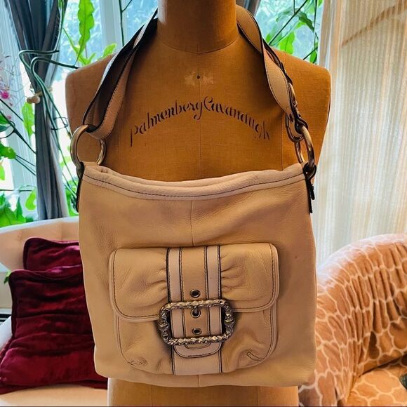 B MAKOWSKY | cream & white leather handbag - Picture 2 of 12